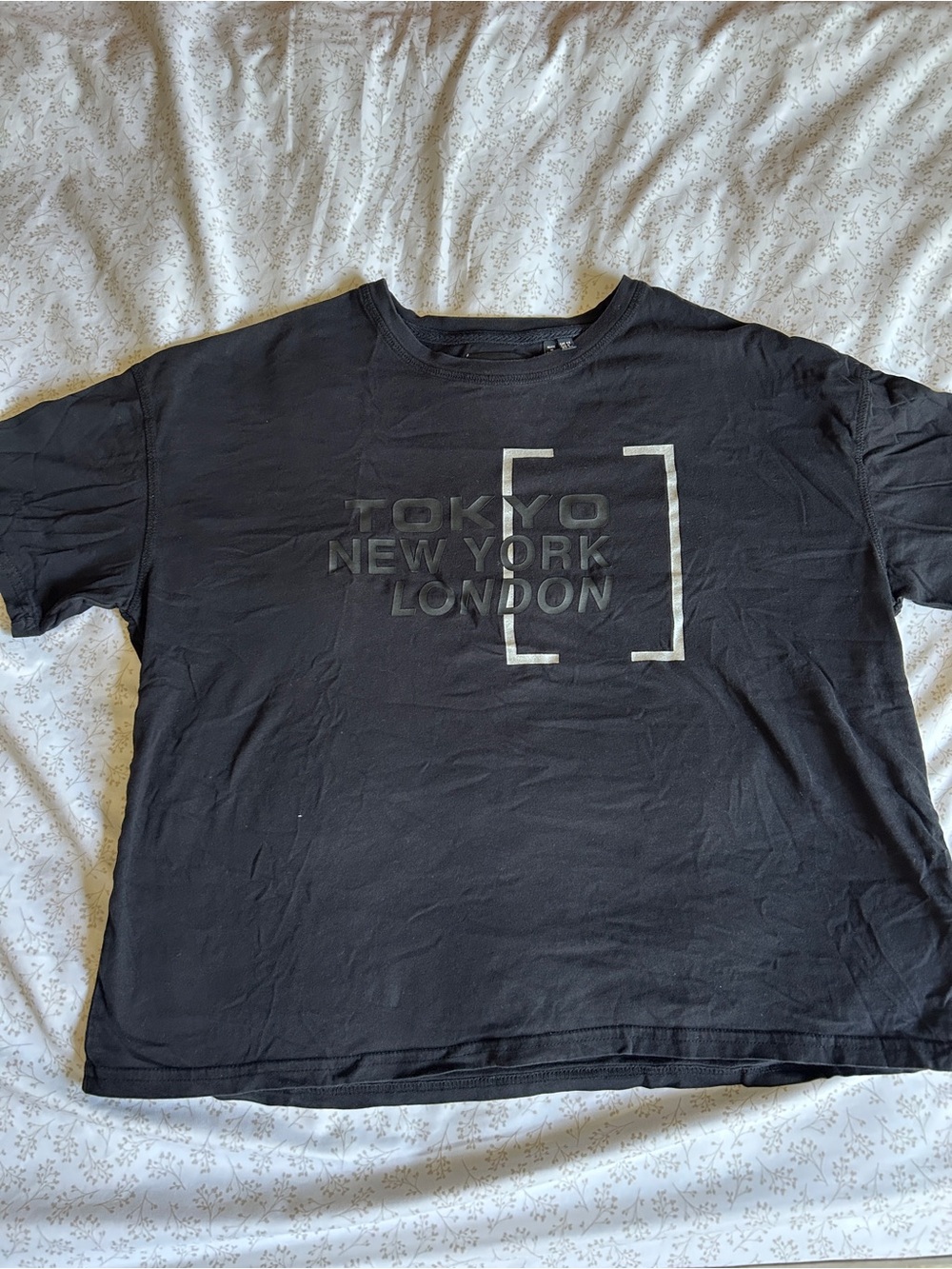 Superdry Black Tee with White Logo and Red Accent